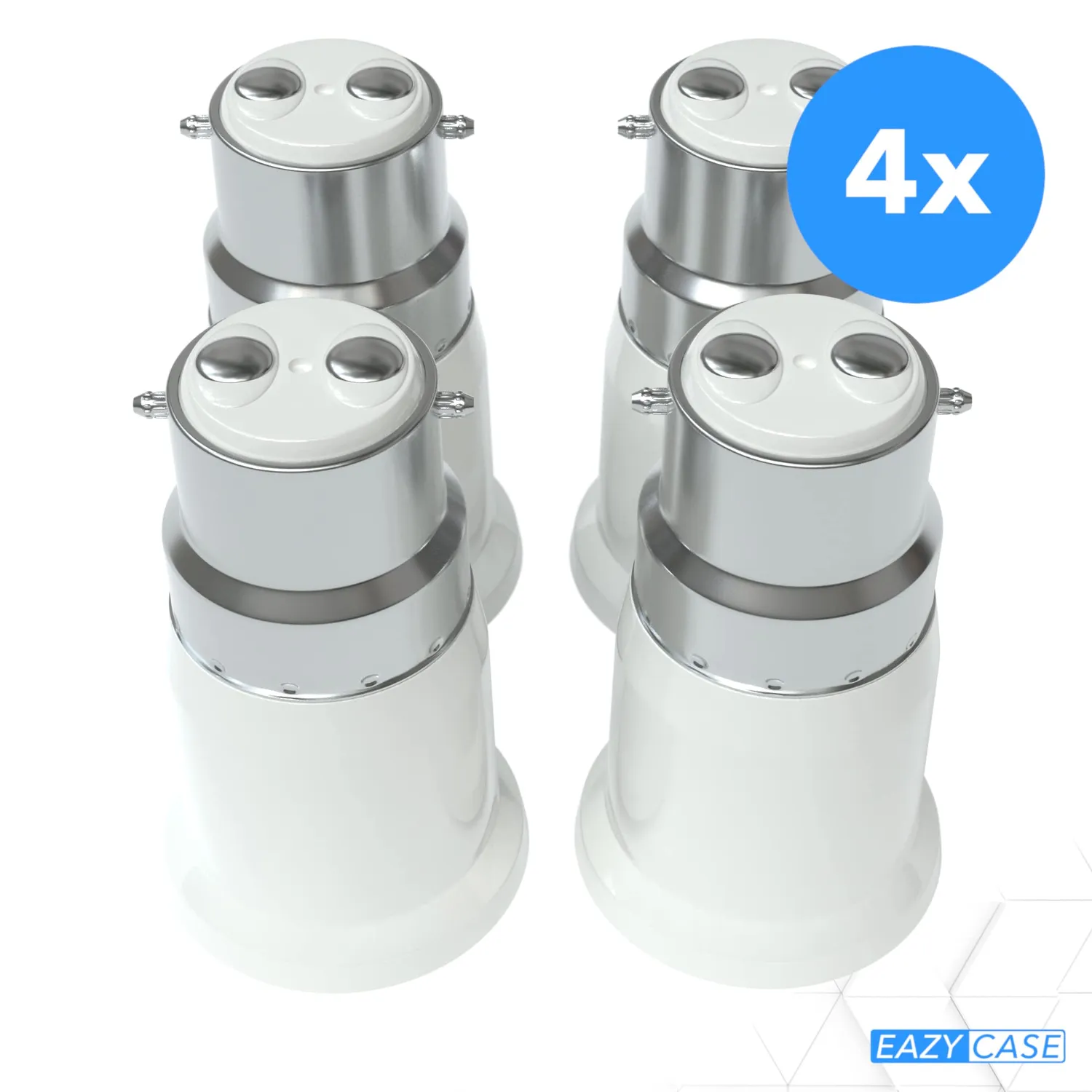 EAZY CASE Y-Form B22 E27 Lampenadapter 4er Weiß