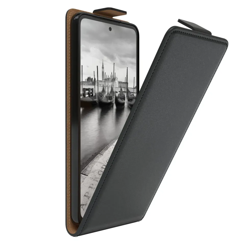 EAZY CASE Galaxy A53 Klapphülle Flip Schwarz Kunstleder