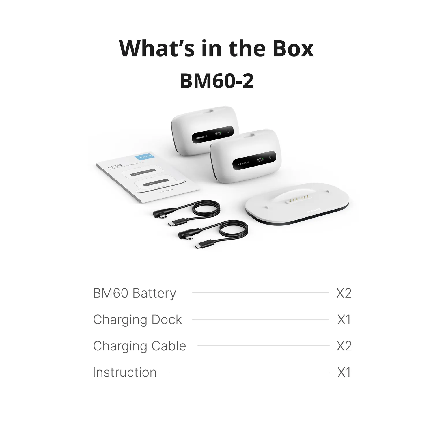 BOBOVR BM60-2 Akku Set 2x 6500mAh mit Ladedock