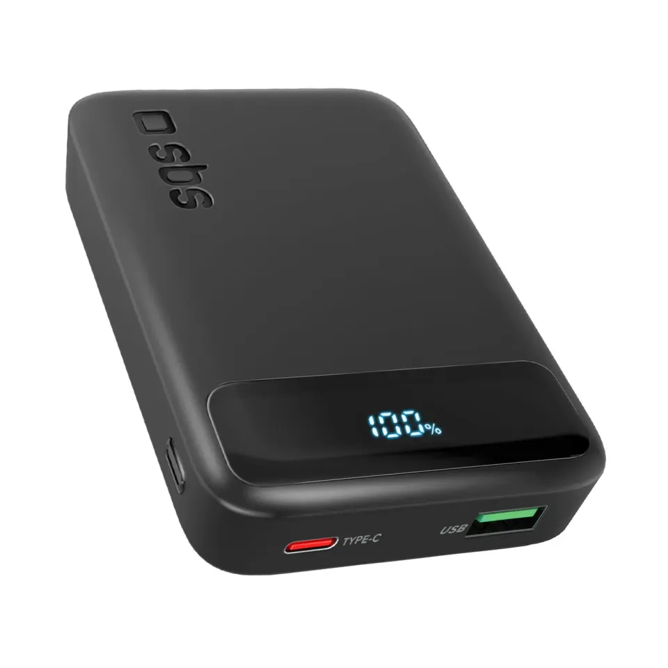 SBS Powerbank 10000mAh 20W LCD für iPhone Android Schnellladung