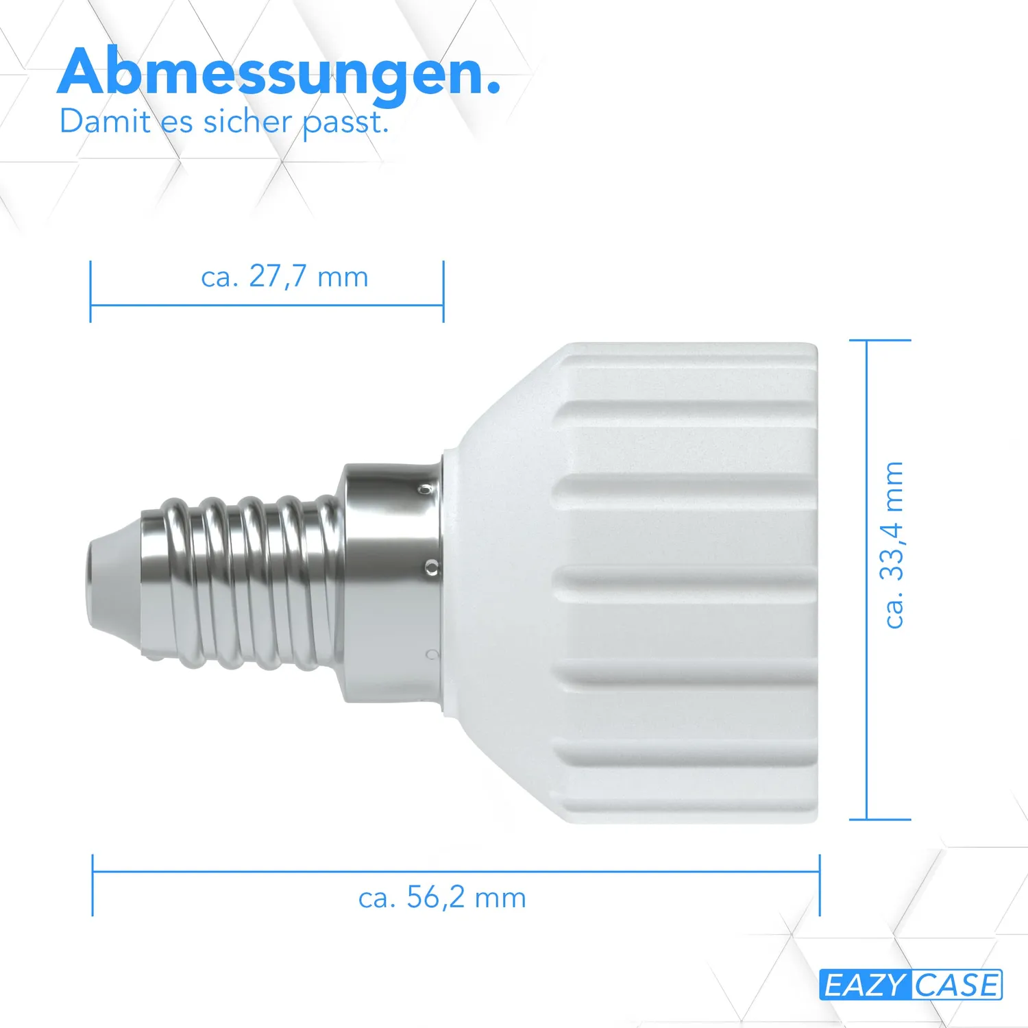 EAZY CASE E14 auf GU10 Adapter Weiß 4er Set LED