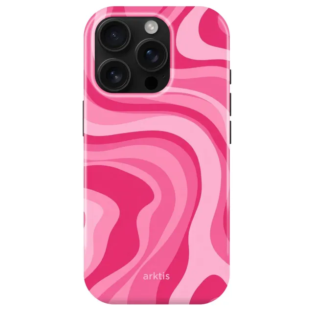 arktis Aura Pink iPhone 14 Pro Max Hülle MagSafe Print