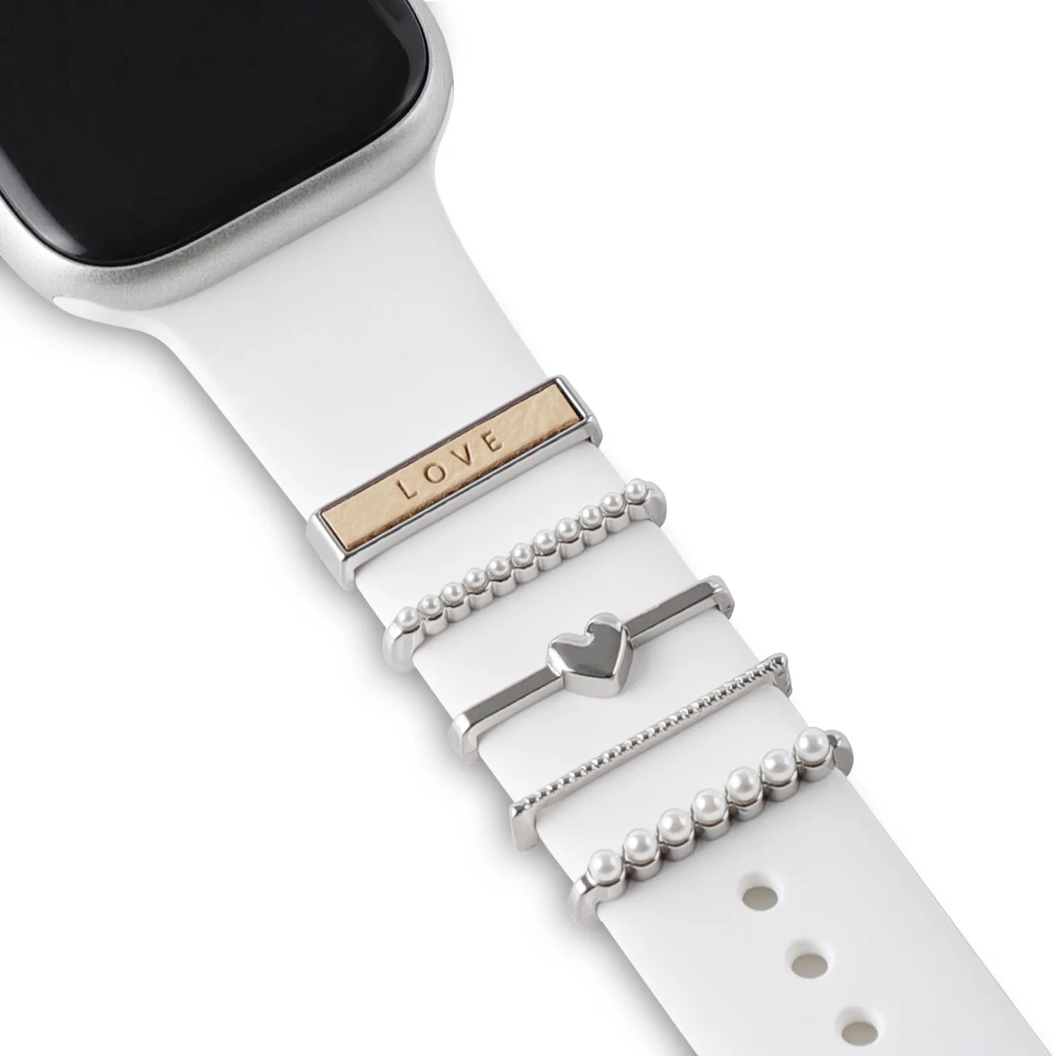 arktisband Love Apple Watch Charm Silber Edelstahl