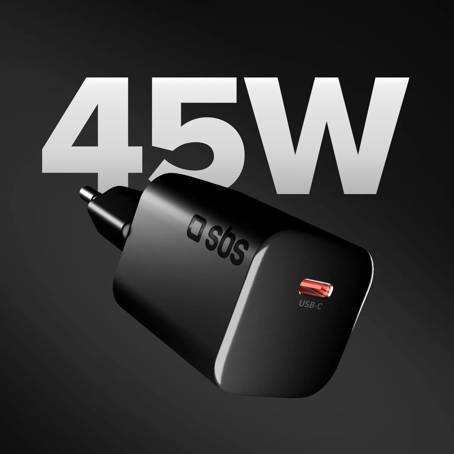 SBS USB-C Ladegerät 45W GaN PD 3.0 PPS Schwarz