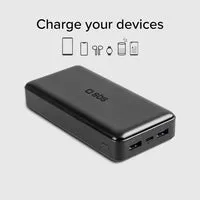 SBS Schnelllade-Powerbank 20000 mAh 2 USB mit LED-Anzeige