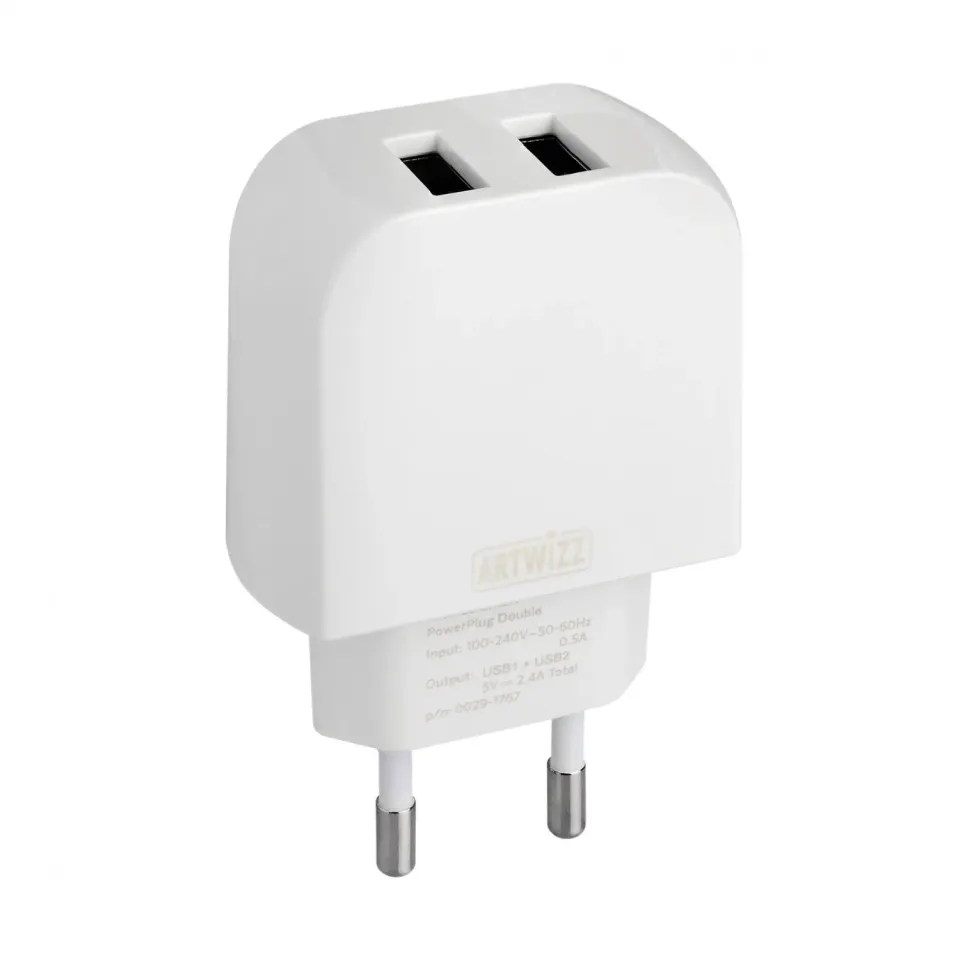 Artwizz PowerPlug Double USB Ladegerät 2,4A weiß