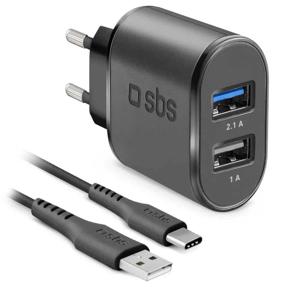 SBS Reise-Ladeset USB-C Ladekabel 1m 2,1A