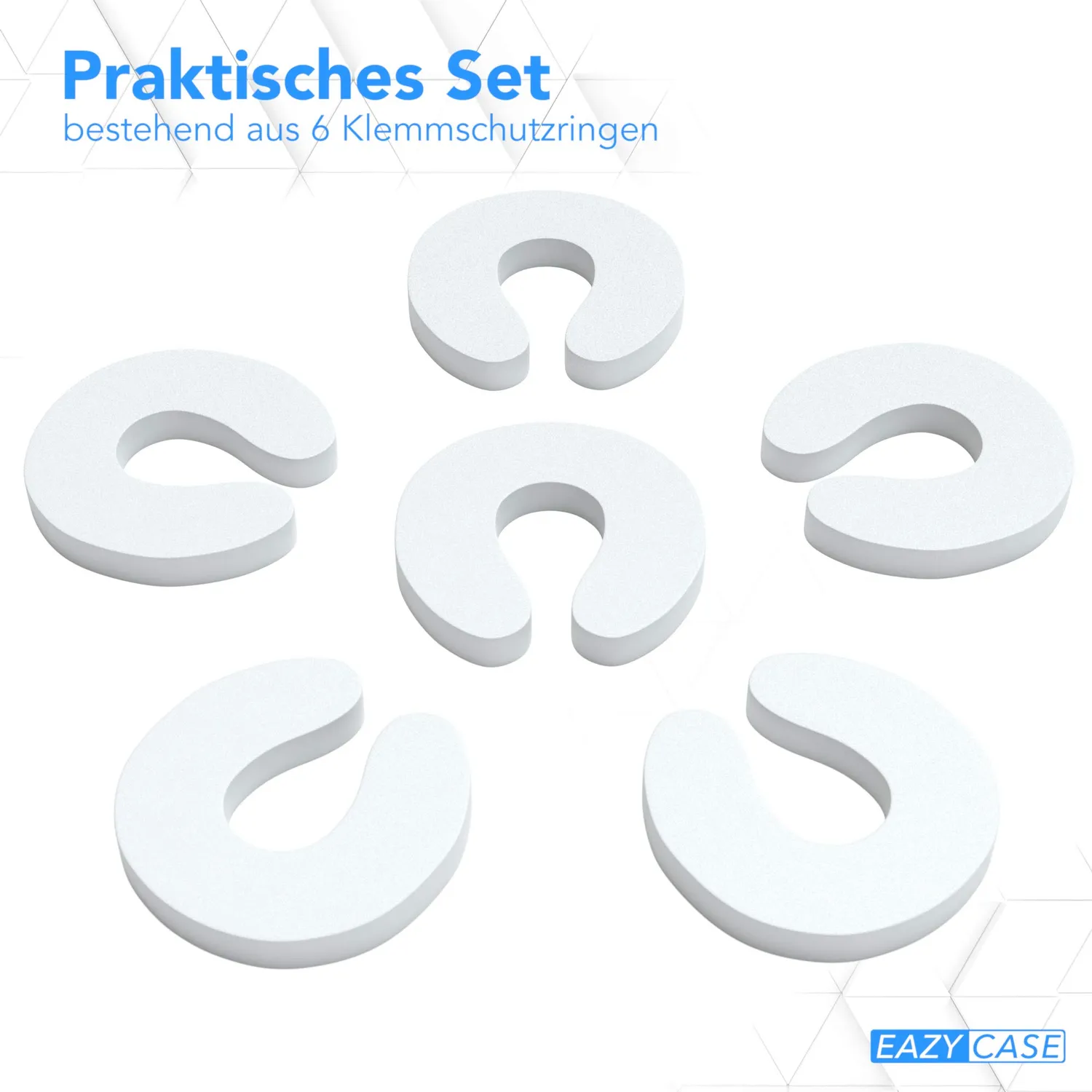 EAZY CASE 6X Fingerklemmschutz Türstopper Weiß 6er Set Schaumstoff