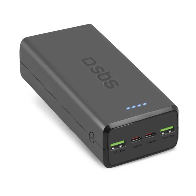 SBS Powerbank 30000mAh 20W USB-C USB-A Schwarz