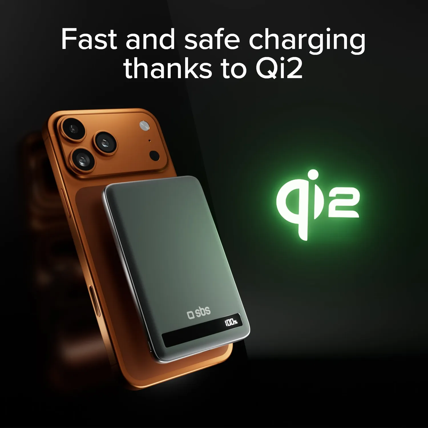 SBS Qi2 Powerbank magnetisch 5000mAh 15W Display