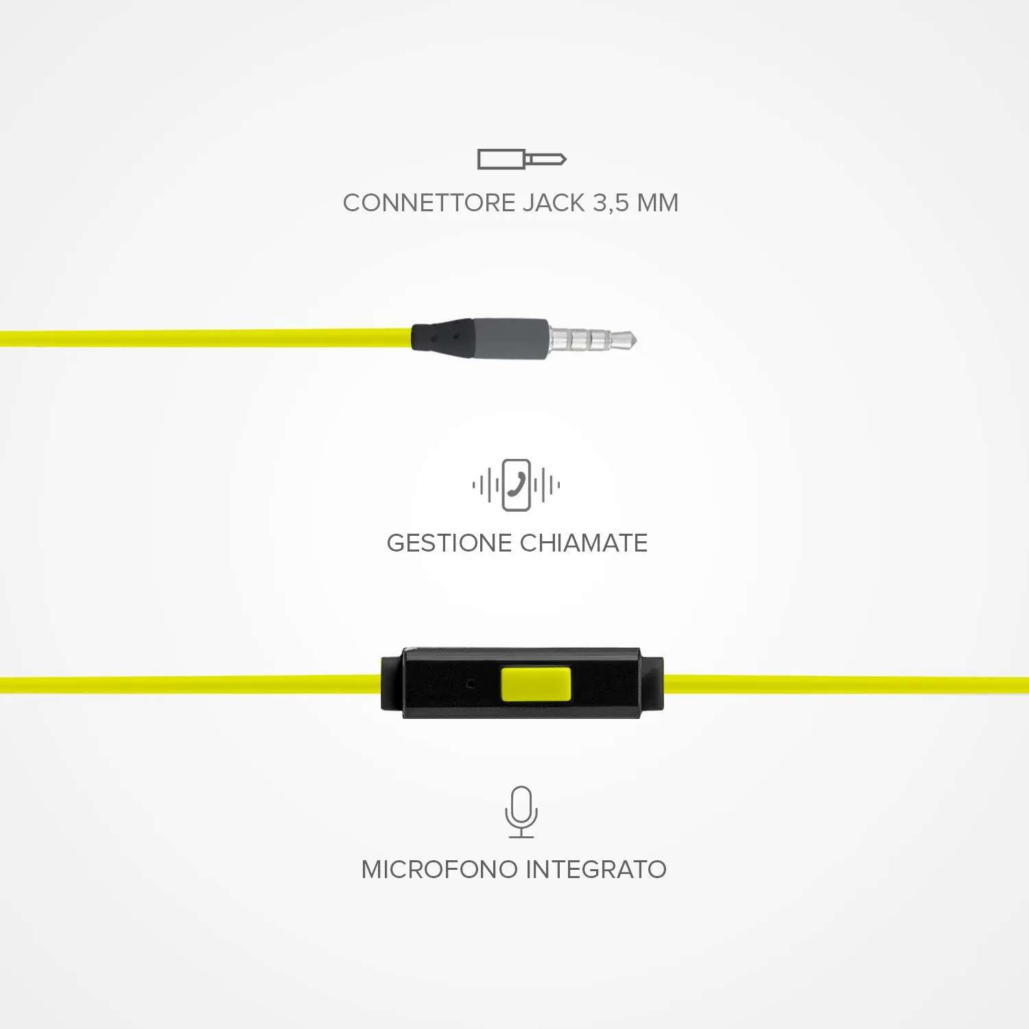 SBS Sport Kopfhörer In-Ear Bügel Gelb Kabel