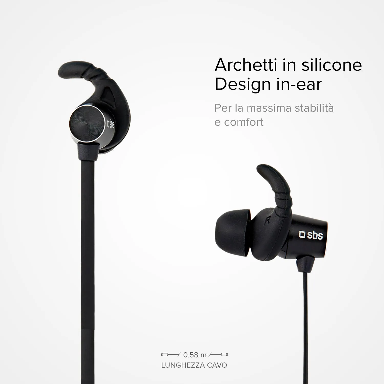 SBS BT501 Bluetooth Kopfhörer Nackenband Schwarz