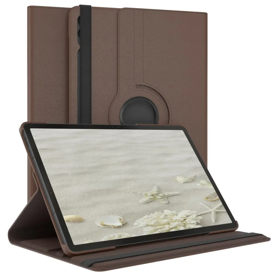 EAZY CASE Tab S10 Plus Tablethülle 360° Braun Kunstleder