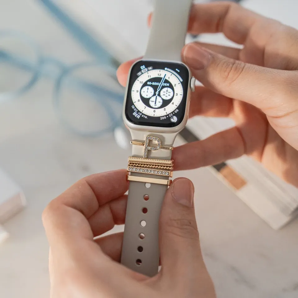 arktis arktisband Buchstabe P Apple Watch Charm Gold Edelstahl