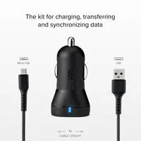 SBS Micro-USB Auto-Ladeset 10W 2,1A Kabel