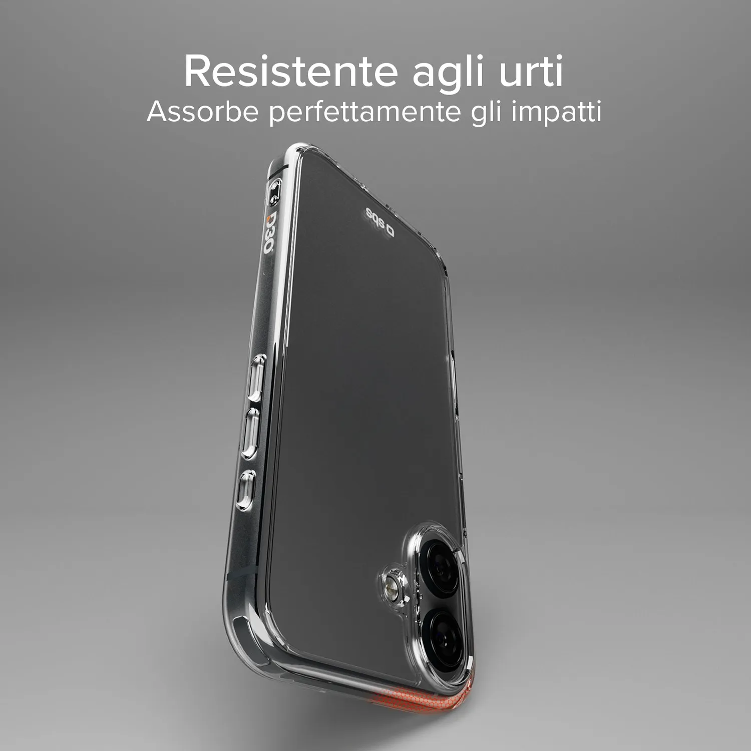 SBS D3O iPhone 16 Plus Hülle transparent stoßfest
