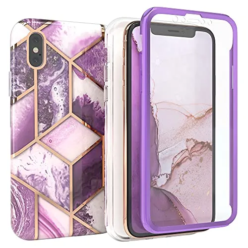 EAZY CASE iPhone X/XS 360 Grad Full Cover Hülle Lila