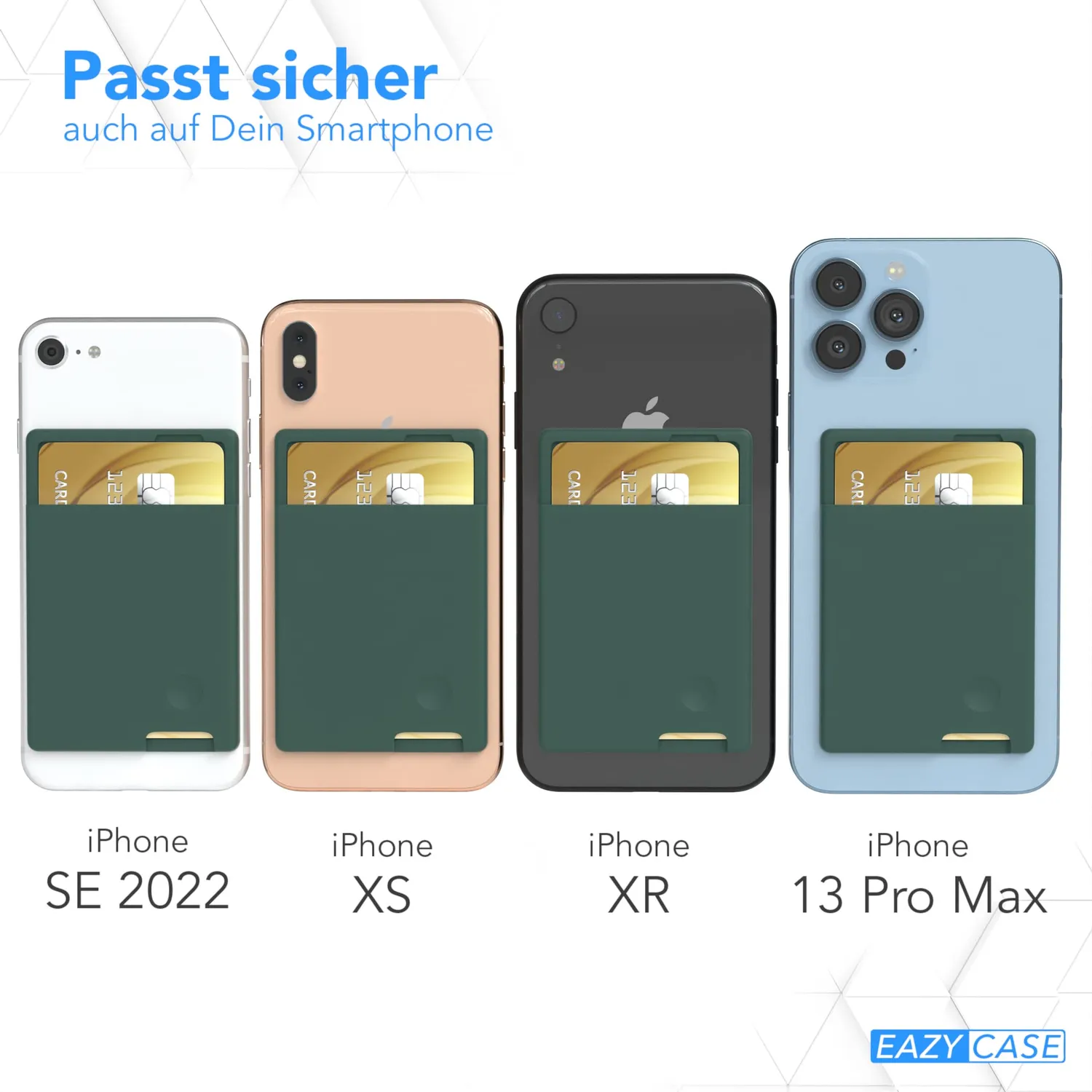 EAZY CASE Silikon Kartenhalter Handy Nacht Grün selbstklebend