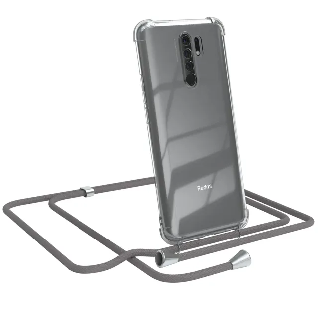 EAZY CASE Redmi 9 Handykette Silikon Anthrazit