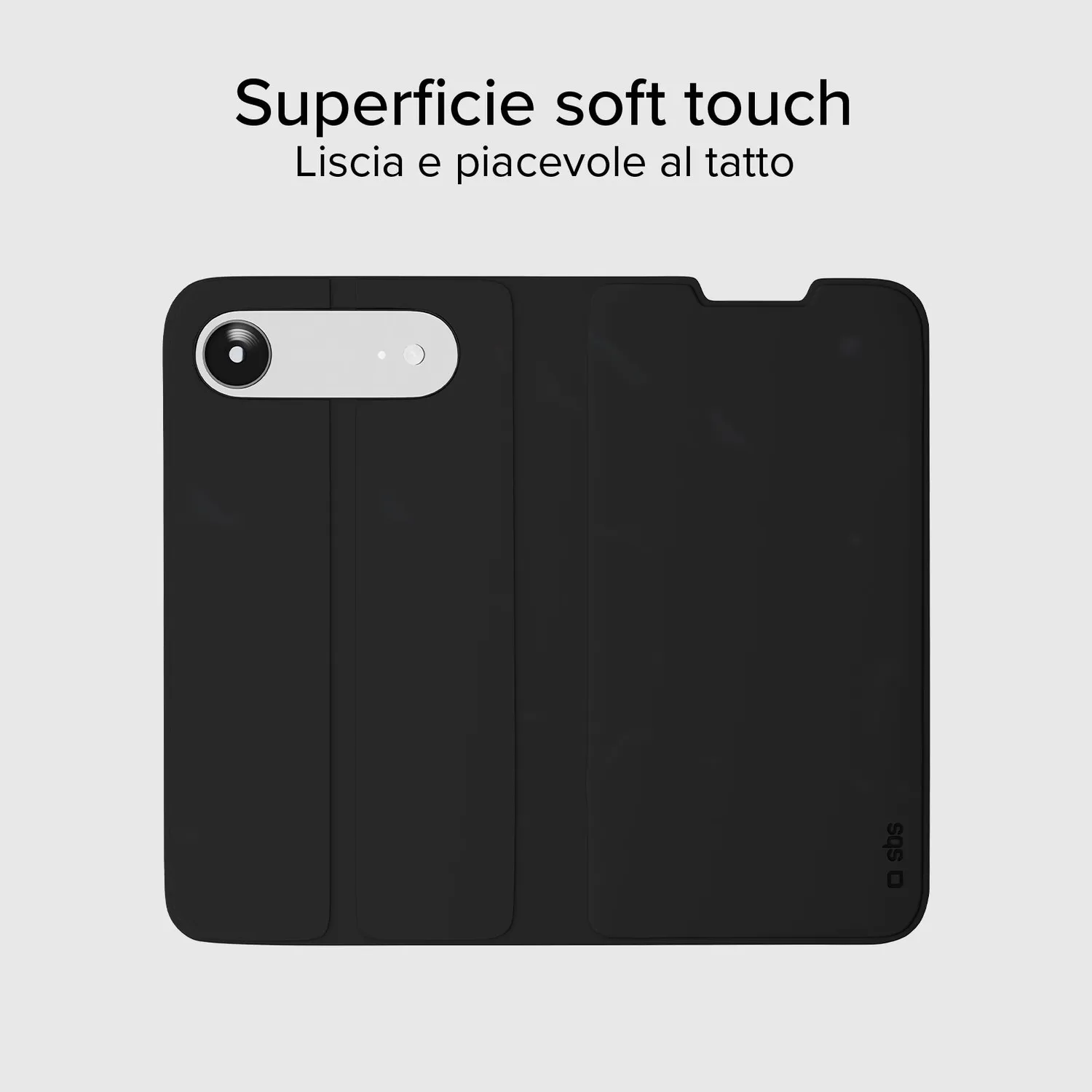SBS Wallet Smooth Bookcover iPhone Air schwarz Stand