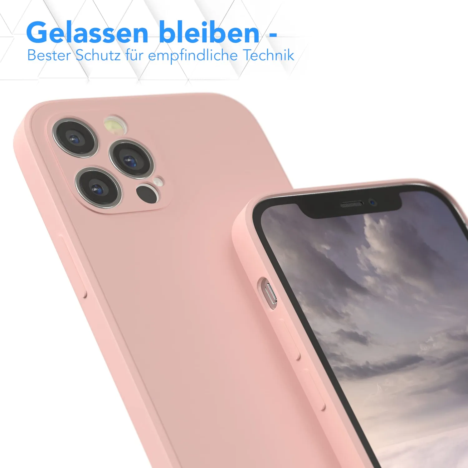 EAZY CASE Premium Silikon iPhone 12 Pro Silikonhülle Alt Rosa matt