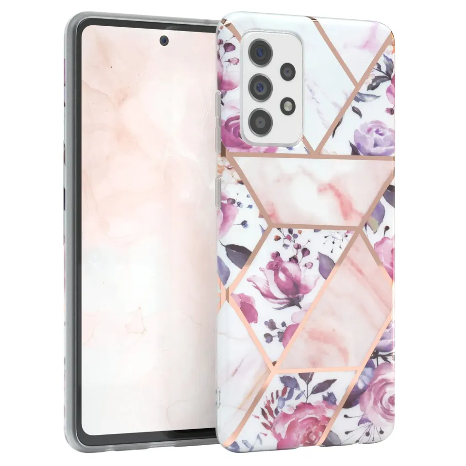 EAZY CASE Galaxy A52 Silikon Handyhülle Blume-Rosé Rosen
