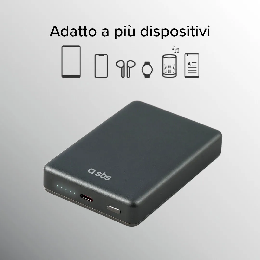 SBS Powerbank 10000 mAh magnetisch kabellos