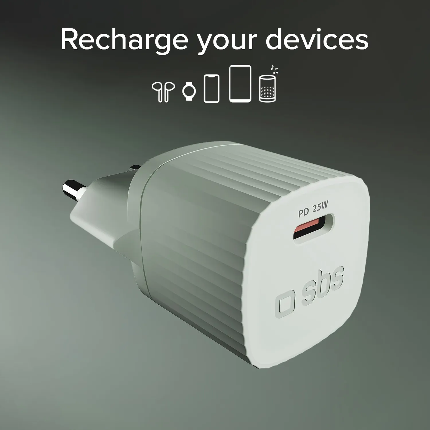 SBS USB-C Ladegerät 25W PD GRS recycelt