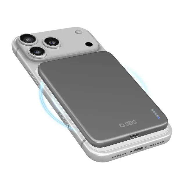 SBS Extra-Slim 5000mAh Powerbank magnetisch 15W