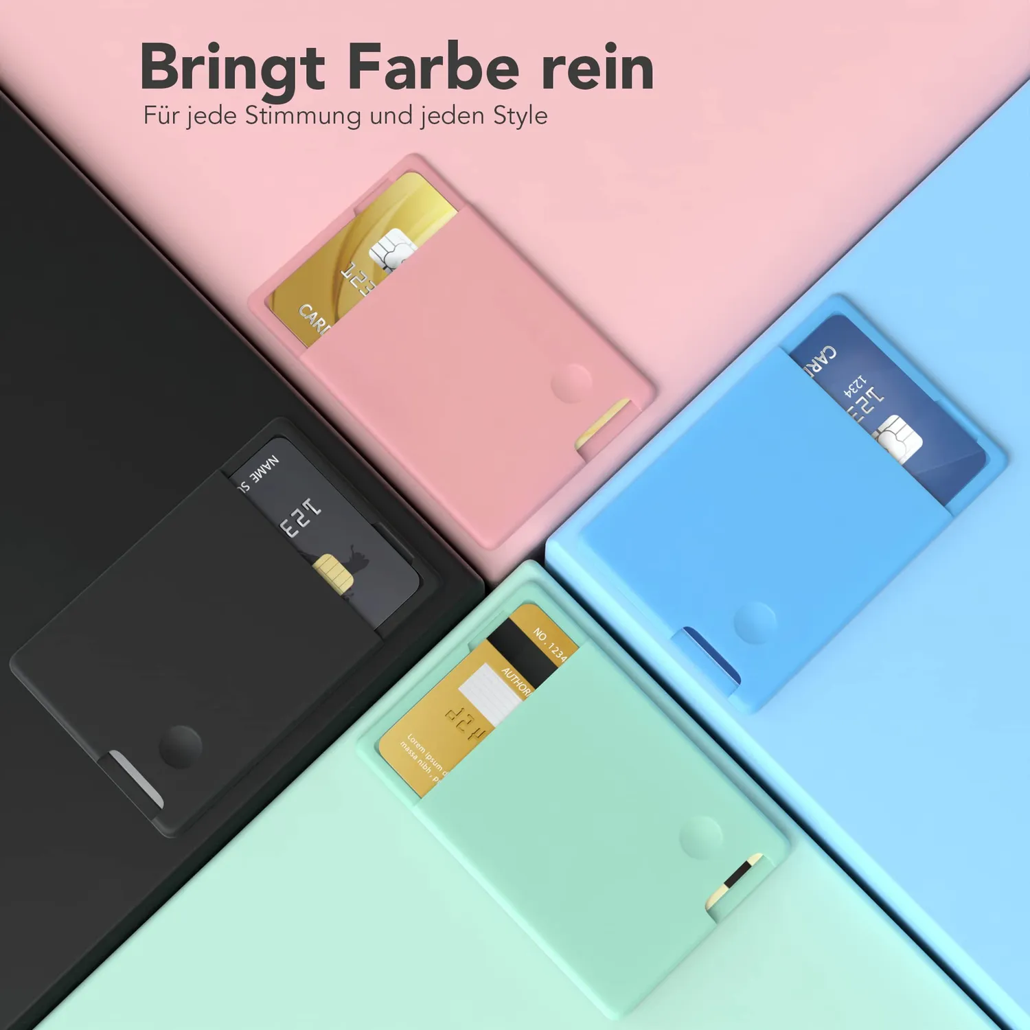 EAZY CASE Silikon Kartenhalter Handy Nacht Grün selbstklebend