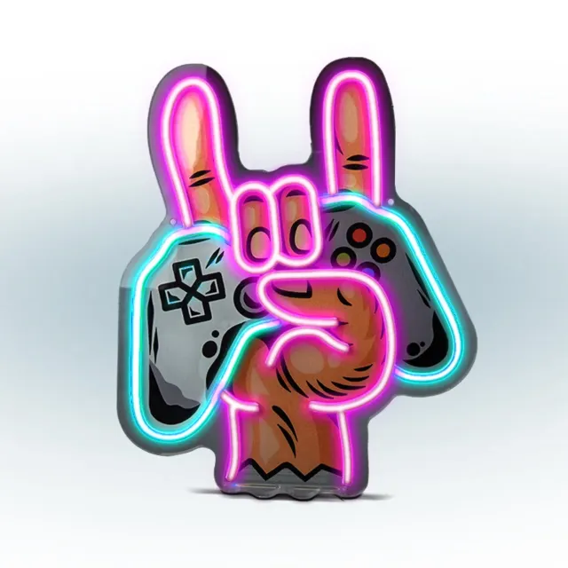 SBS LED Neon Schild Rock Hand Deko USB für innen