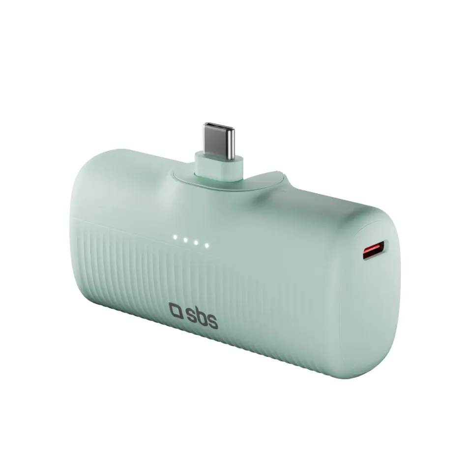 SBS EcoPower Powerbank 5000mAh USB-C Grün-Türkis 10W