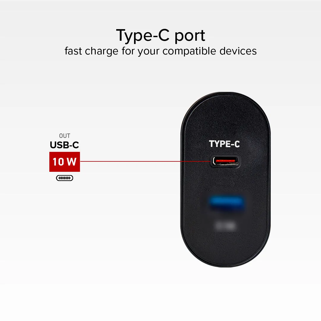 SBS Reise USB-A USB-C Ladegerät 10W Intelligent Charge