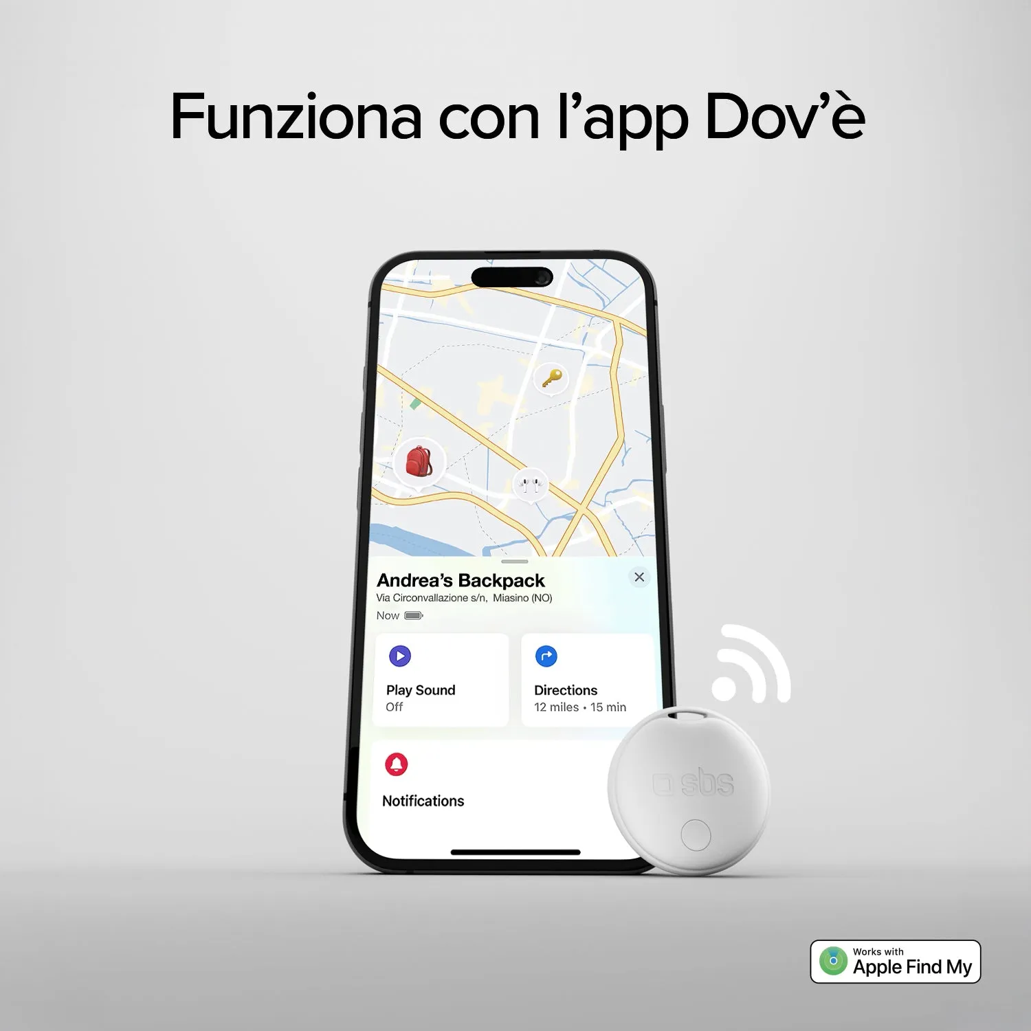 SBS Track My Circle Finder Tracker Apple Find My 4er Set IP65