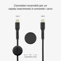 SBS USB-C Kabel mit Magnethalter Stoff schwarz