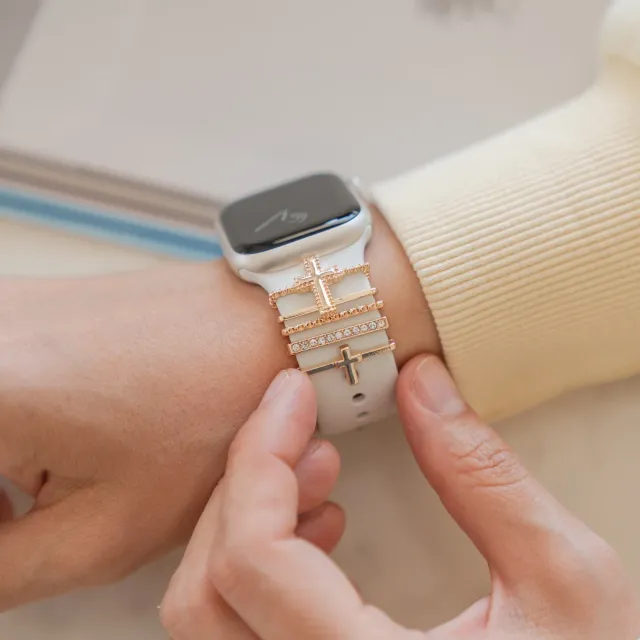 arktisband Cross Apple Watch Charm Goldschmuck