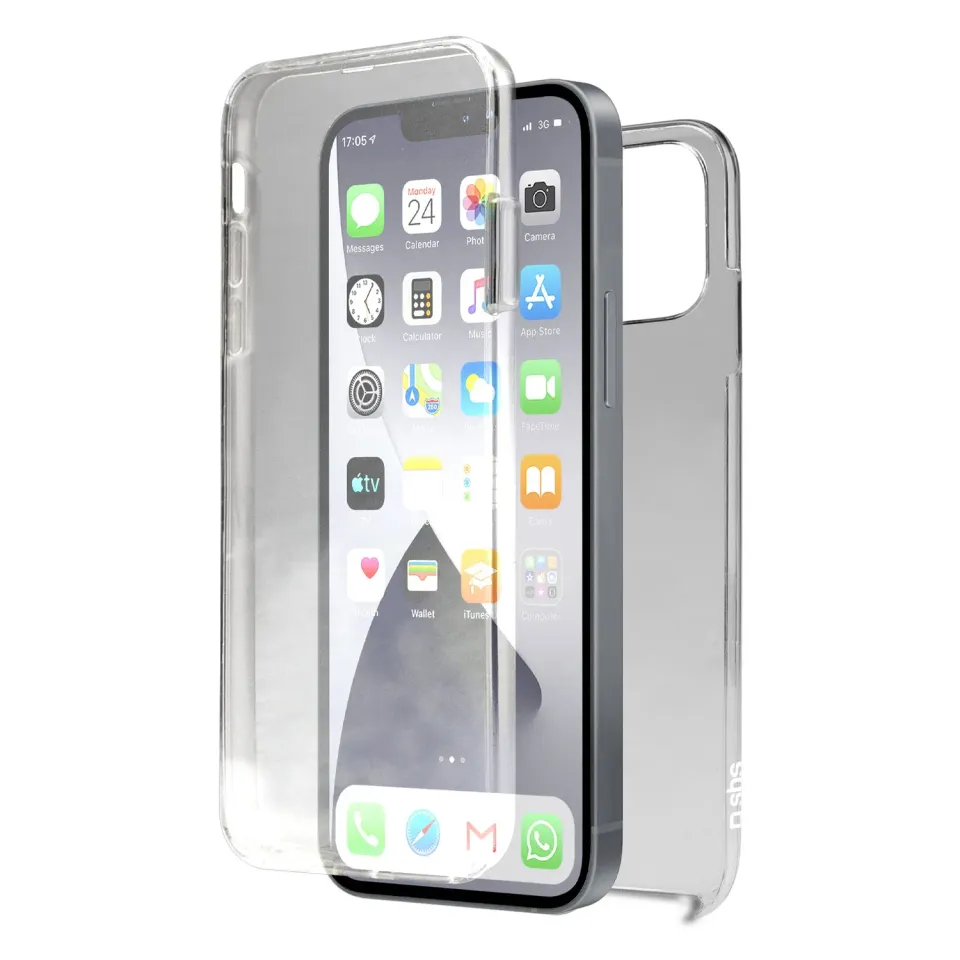 SBS Unbreakable iPhone 13 Full Body 360 Hülle Transparent