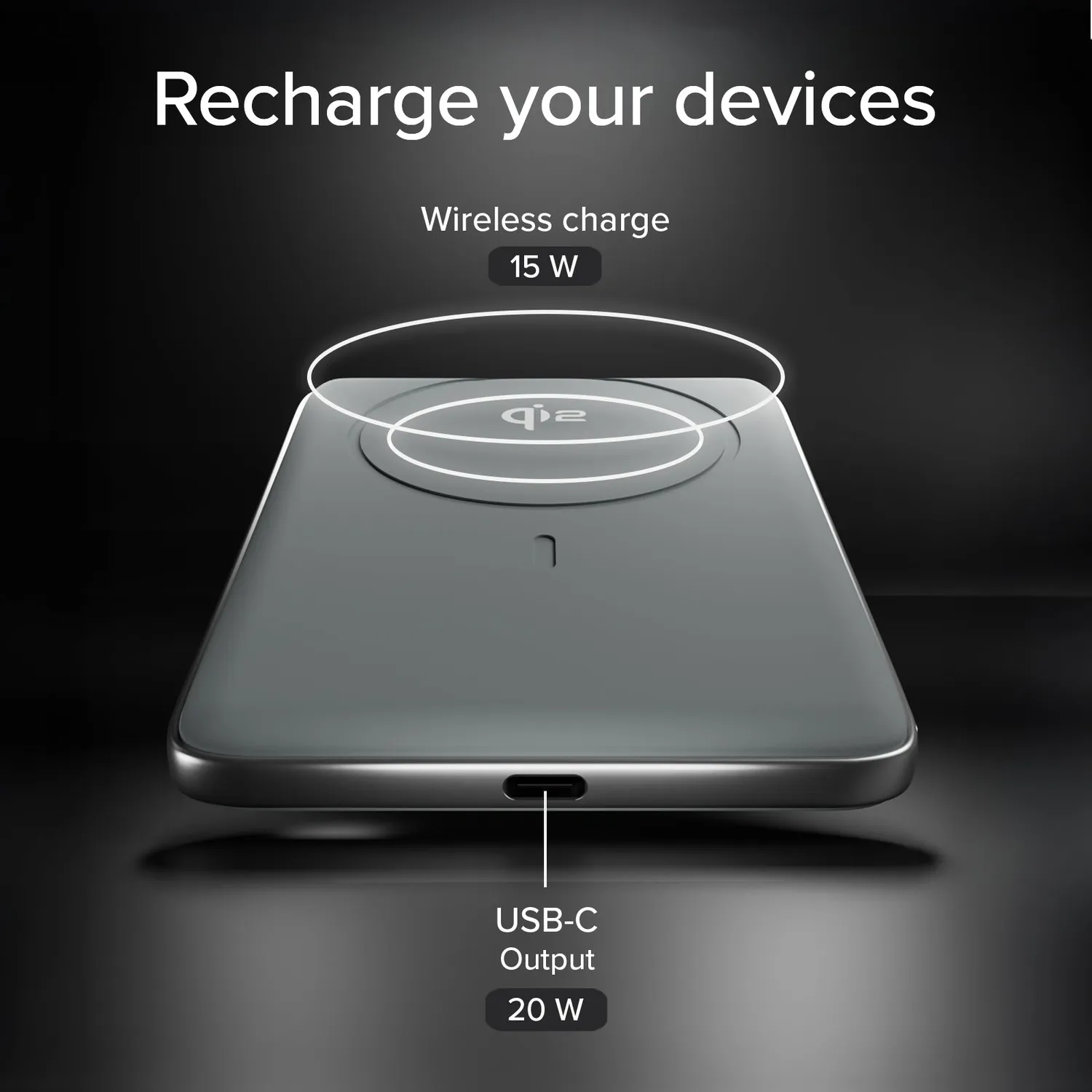 SBS Qi2 Powerbank magnetisch 5000mAh 15W Display