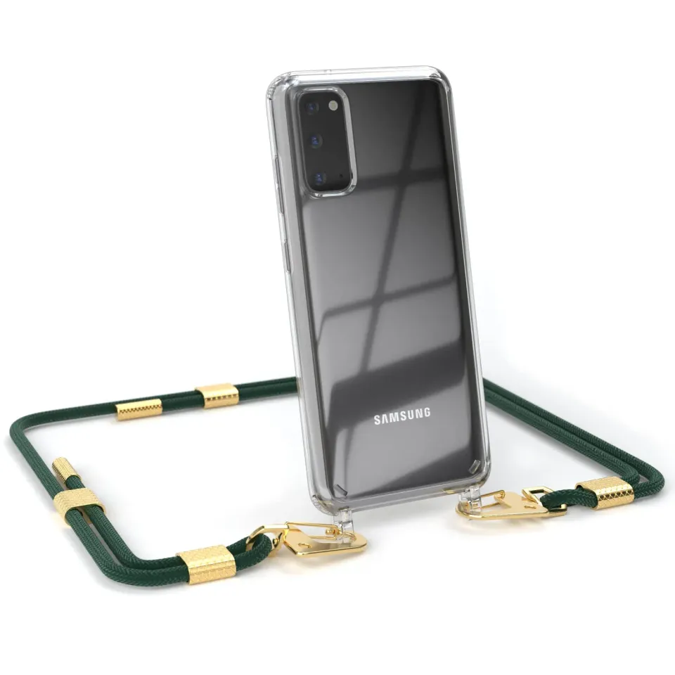 EAZY CASE Galaxy S20 Handykette Pinien Grün Gold Wechselgurt