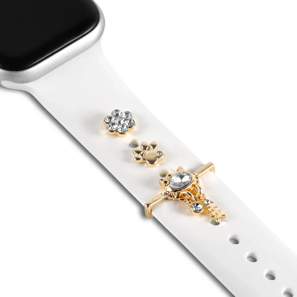arktis Paw and Kitty Apple Watch Charms Gold Edelstahl