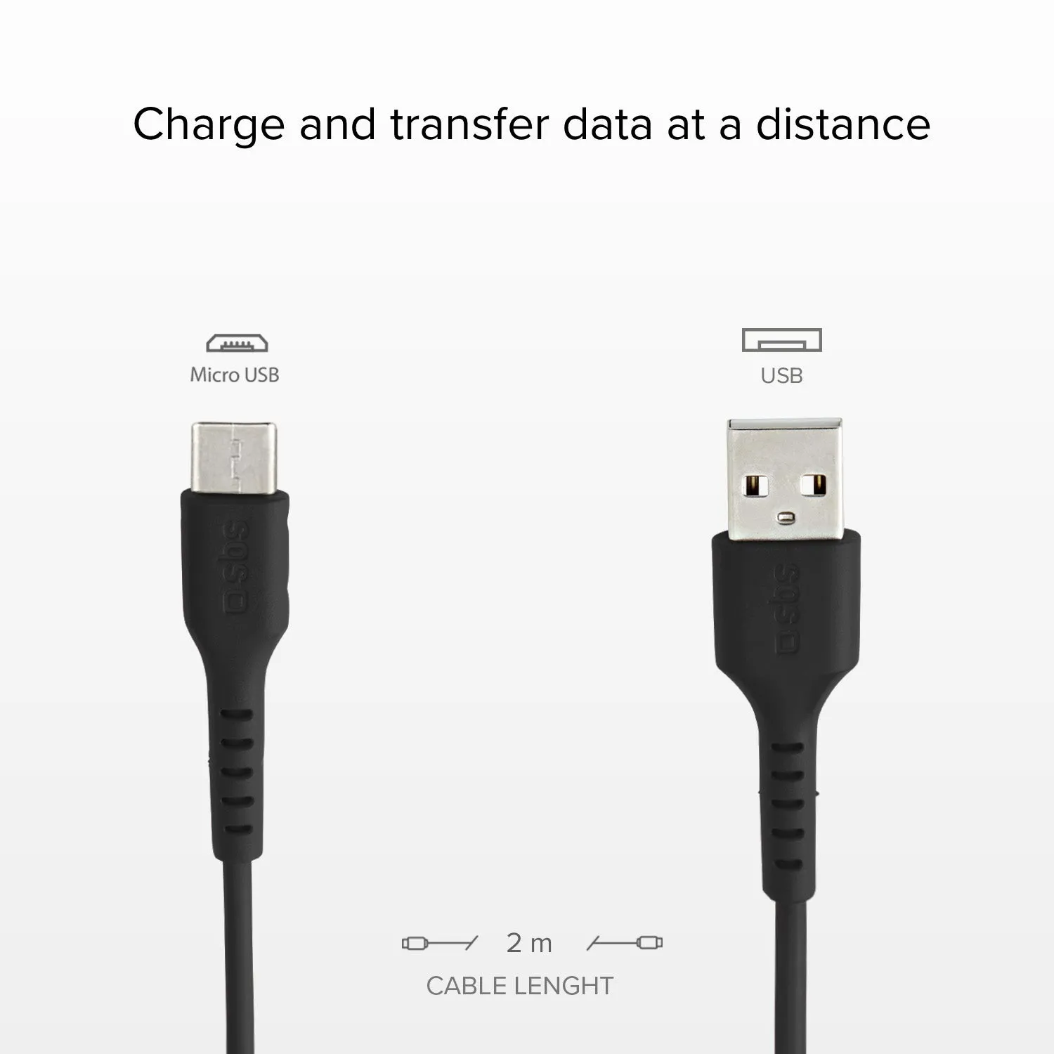 SBS USB Kabel Micro-USB 2 m schwarz Laden