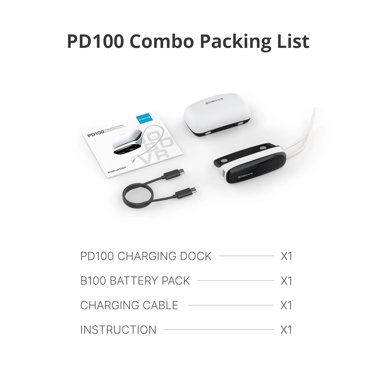 BOBOVR PD100 Ladedock + B100 Akku 30W Combo