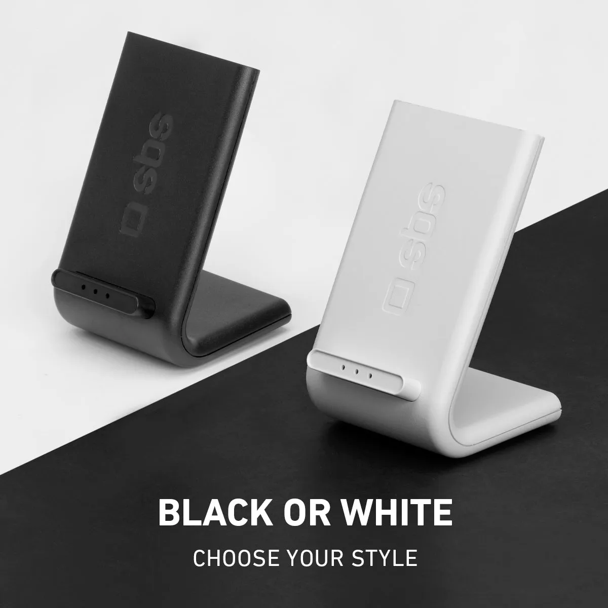SBS Wireless Tischladegerät Weiß 10W Schnellladung Stand