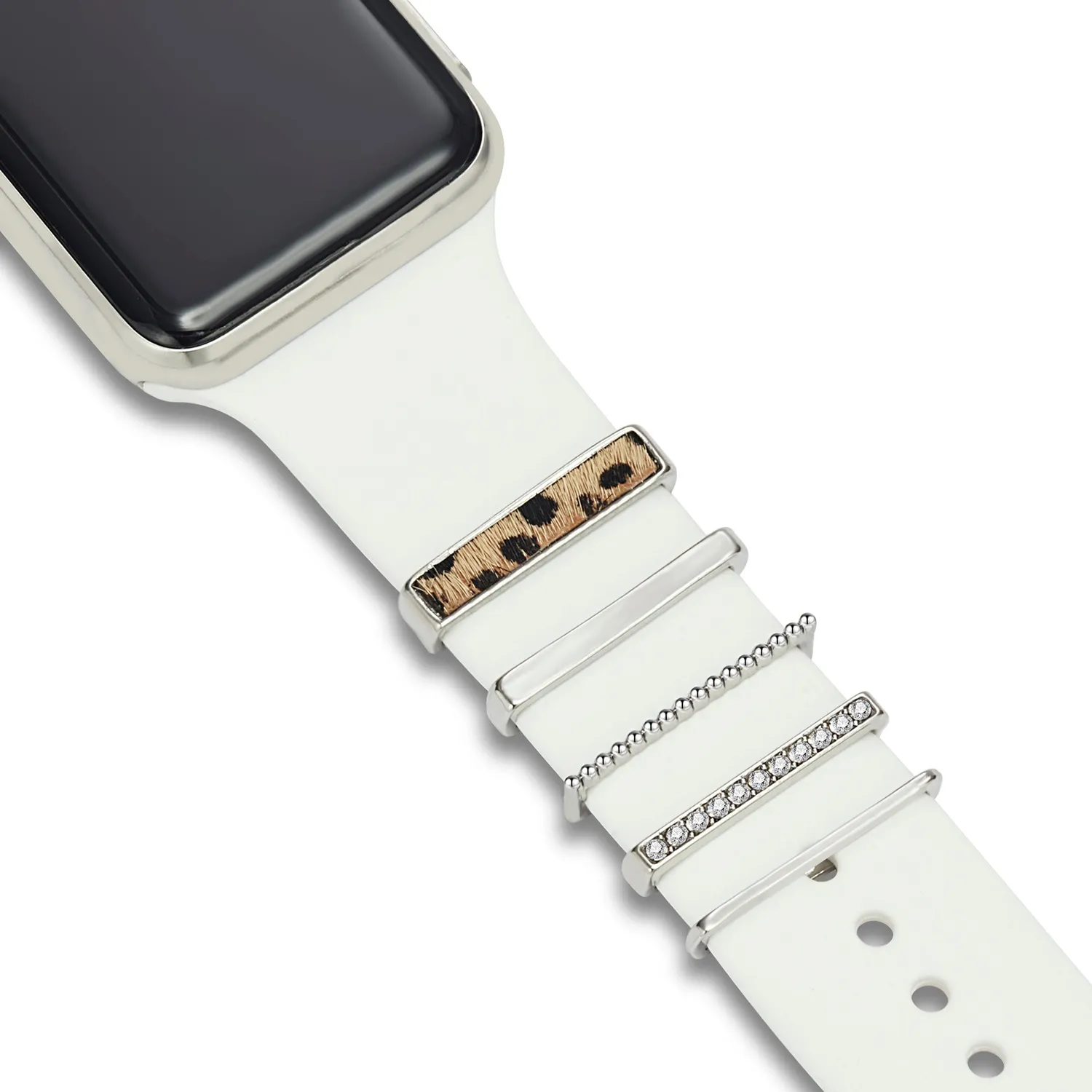 arktisband Leopard Style Charm für Apple Watch Silber