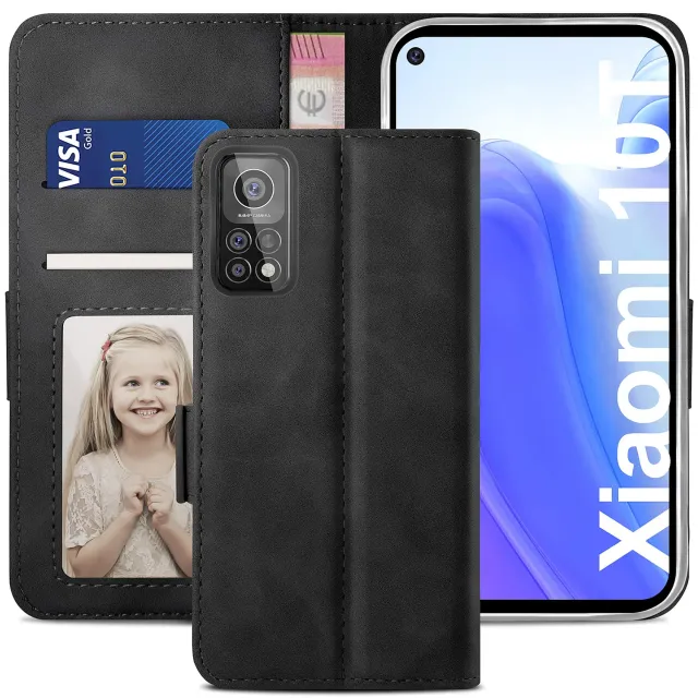 YATWIN Xiaomi Mi 10T / 10T Pro Klapphülle Schwarz RFID