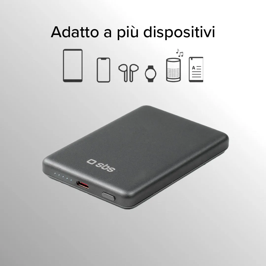 SBS 5000 mAh MagSafe Powerbank Wireless 15W USB-C 20W
