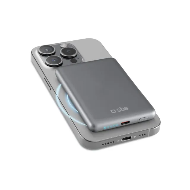 SBS 5000 mAh MagSafe Powerbank Wireless 15W USB-C 20W