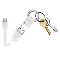 SBS USB Lightning Ladekabel mit Schlüsselring weiß kurz
