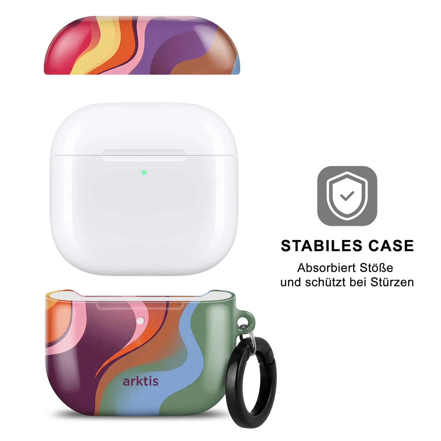 arktis Happy Life AirPods 5 Hülle Qi Print