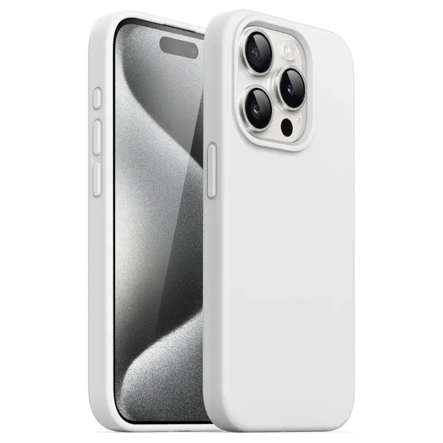 arktis Silikon iPhone 15 Pro Case Weiß Mikrofaser